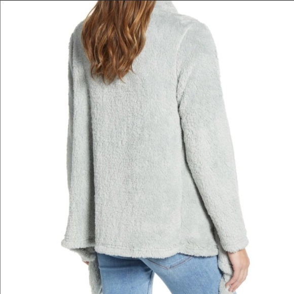 RELISTED NWT Bobeau Drape Front Faux Fur Cardigan - Picture 3 of 3